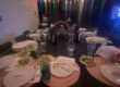Hibachi at home table setup with place settings ready for a private chef dinner