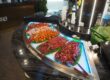 Hibachi at home menu ideas with teppanyaki meats and vegetables ready to cook for a private chef dinner